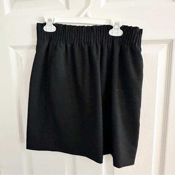 J Crew Solid Black Paperbag Sidewalk Wool Blend Mini Skirt Size 0 Pull On 95435 - Picture 13 of 13